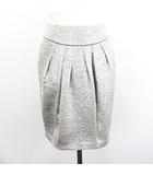 ケティ KETTY スカート ボトムス ひざ丈 タイト タック 花柄 1 シルバー ※EKM