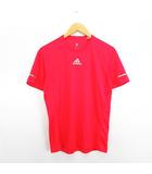 アディダス adidas running Tシャツ カットソー 半袖 クルーネック ロゴ M レッド スポーツウェア ※EKM