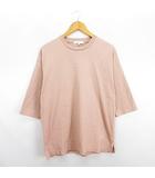 ユナイテッドアローズ A DAY IN THE LIFE UNITED ARROWS Tシャツ カットソー 五分袖 クルーネック コットン L ピンク系 ※EKM