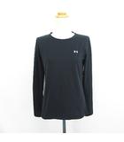 アンダーアーマー UNDER ARMOUR 1285640 Tシャツ カットソー 長袖 クルーネック ヒートギア ロゴ 指穴 ストレッチ SM ブラック スポーツウェア ※EKM