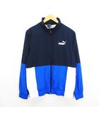 プーマ PUMA ジャンパー ブルゾン ウィンドブレーカー 長袖 ジップアップ ロゴ 裏メッシュ S ネイビー×ブルー×ホワイト スポーツウェア ※EKM