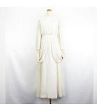  Top Dress milaiZer カラードレス 長袖 スタンドカラー ロング丈 ドレープ ビジュー 地模様 9 アイボリー ※EKM