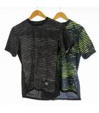 S 半袖 Tシャツ ボーダー スポーツ ウェア セット まとめ ネイビー ブラック 紺 黒 CLIMACOOL