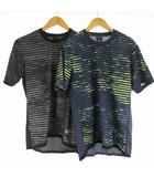 M 半袖 Tシャツ ボーダー スポーツ ウェア セット まとめ ネイビー ブラック 紺 黒 CLIMACOOL