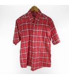 ブルックスブラザーズ BROOKS BROTHERS シャツ 半袖 チェック柄 レッド 赤 紺 ネイビー ナイロン L  (株)ブルックスブラザーズジャパン