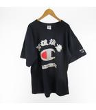 ブラックアイパッチ THE BLACK EYE PATCH チャンピオン CHAMPION リバースウィーブ Tシャツ 半袖 取扱注意 ロゴ プリント 紺 ネイビー XL コットン