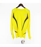 アディダス adidas スポーツウェア ロングスリーブ 長袖 ロンTシャツ カットソー ロゴ ライン 黄色 イエロー L トップス