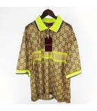 グッチ GUCCI 24年製 XL GGプリント 総柄 ロゴ 半袖 メッシュ ポロシャツ Tシャツ 787890 ベージュ ブラウン (株)ケリングジャパングッチディヴィジョン