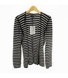 ジョルジオアルマーニ GIORGIO ARMANI カーディガン ニット 長袖 ボーダー ブラック 黒 オフホワイト レーヨン パイル地  40/L ジョルジオアルマーニジャパン(株)