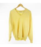 プリングル Pringle カシミヤ100% ニット セーター Vネック 黄色 イエロー M トップス