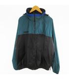 コロンビア Columbia 90’S ナイロン ジャケット マウンテンパーカー フード収納可能 ロゴ グリーン ブラック 緑 黒 L ヴィンテージ オールド