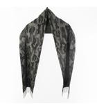 シップスジェットブルー SHIPS JET BLUE カシミヤ100% マフラー 総柄 グレー 180cm×25cm