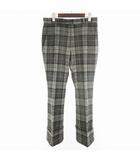 グッチ GUCCI ワイドパンツ スラックス チェック ダブル グレー ウール 44 ボトムス (株)ケリングジャパングッチディヴィジョン イタリア製