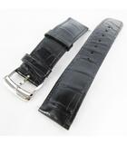 ボーム&メルシエ BAUME&MERCIER 腕時計 革ベルト 純正 アリゲーター クロコ レザー バンド 黒 ブラック ラグ幅21mm 尾錠幅20mm バックル