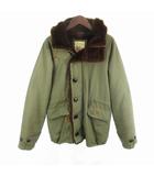  USA製 MONITALY モニタリー 36 ミリタリーコート ジャケット ブルゾン 裏地ファー ボア カーキ ブラウン アウター