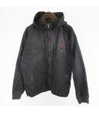 ステューシー STUSSY OLD オールド 90’S コットン パーカー ジャケット ブルゾン ロゴ 刺繍 フェード グレー M アウター ヴィンテージ