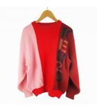 ゴルフ GOLF 90’S 長袖 ニット セーター ロゴ 刺繍 レッド ピンク マルチカラー ウール トップス ヴィンテージ オールド