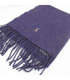 ポロ ラルフローレン POLO RALPH LAUREN カシミヤ ウール マフラー パープル 紫 ポニー 刺繍 イタリア製 150cm×30cm