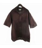  calmlence カームレンス 2 SHIRT020 Classic Open Collar Short Sleeve Shirt High オープンカラー シャツ リネン 半袖 ダークボルドー
