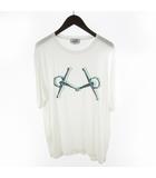エルメス HERMES XXXL Tシャツ 半袖 ホースビット 刺繍 ホワイト 白 ブルー エルメスジャポン(株) トップス コットン