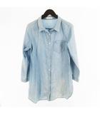 セシルマクビー CECIL McBEE 長袖 シャンブレーシャツ ロング ライトブルー 水色 Y2K 00s コットン トップス