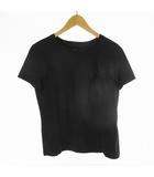 38 半袖 Tシャツ クロシェット 刺繍 ポケット ブラック 黒 コットン トップス