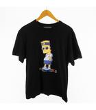 ワールドワイドフェイマス WORLD WIDE FAMOUS L Tシャツ 半袖 ロゴ プリント シンプソンズ ブラック 黒 コットン トップス クルーネック