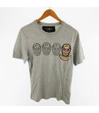 ハイドロゲン HYDROGEN S Tシャツ 半袖 スカル プリント ワッペン グレー コットン トップス 三喜商事