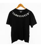 ワールドワイドフェイマス WORLD WIDE FAMOUS L Tシャツ 半袖 アーチロゴ プリント ブラック 黒 コットン トップス