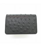 ファニー FUNNY SUNSET BILLFOLD サンセット ビルフォード 二つ折り 財布 ウォレット フルクイル オーストリッチ 本革 ダチョウ レザー ブラック 黒