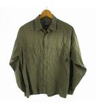 M ポルトガル製  ORGANIC COTTON オーガニックコットン シャツ 長袖 チェック カーキ グリーン 90s 00s ヴィンテージ オールド
