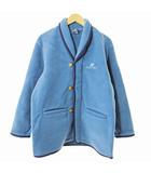  US SPORT フリースジャケット コート ジップアップ ロゴ刺繍 S 青 0626 ●ECO