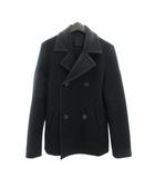 プラダ PRADA ウール Pコート ピーコート ダブル ショート丈 44 紺 ネイビー ●ECO 0628