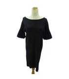 プラステ PLST 近年 ワンピース 半袖 膝丈 S 黒 ブラック 0830