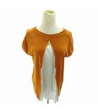 ラウンジドレス ガリャルダガランテ Loungedress GALLARDAGALANTE 近年 ニット セーター 切替 シースルー 半袖 F オレンジ 0802