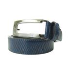 ランバン スポール LANVIN SPORT 美品 ベルト 型押し レザー 紺 ネイビー 0806 ●ECO
