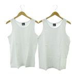 タンクトップ 2点セット ロゴ刺しゅう まとめ 白 ホワイト XL 大きいサイズ ●ECO