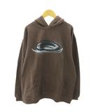 プルオーバー パーカー フーディ ロゴ プリント 長袖 L 茶 ブラウン 0807 ●ECO