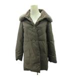 ハナエモリ HANAE MORI ダウンジャケット コート 切替 茶系 ブラウン系 38 約M