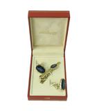 エステーデュポン S.T.DUPONT ケース付き カフス タイピン セット ロゴ ゴールドカラー 0911