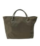 エルベシャプリエ Herve Chapelier 舟形 ミニ ハンドバッグ トート レザーハンドル ナイロン 茶 ブラウン