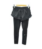 アディダス バイ ステラマッカートニー adidas by Stella McCartney 美品 ショートパンツ付きタイツ レギンス トレーニングパンツ ストレッチ ロゴ プリント M 黒 ブラック EA2211 0915  ■YHS4