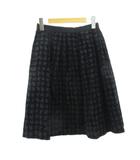 エムプルミエ ブラック M-Premier BLACK 美品 ベルベッド スカート ハウンドトゥース柄 黒 ブラック 38 約M ■YHS6