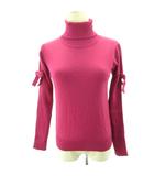 ギャラリービスコンティ GALLERY VISCONTI タートルネック セーター ニット リボン ピンク F ■YHS7