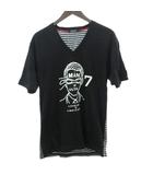 A MAN ULTRA 美品 Tシャツ コラボ ボーダー 半袖 黒 ブラック 2