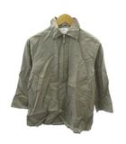 ラコステ LACOSTE シャツ ハーフジップ コットン リネン 七分袖 42 グレー 1222 ■YHS7