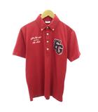 GOLF ポロシャツ ロゴ 刺繍 半袖 M 赤 レッド 1221 ■YHS7