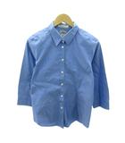 エルエルビーン L.L.BEAN シャツ 無地 七分袖 M 水色 ライトブルー 1221 ■YHS7