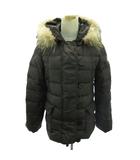 モンクレール MONCLER メス MESS ダウンジャケット ジップアップ ファー 0 茶 ブラウン 1104