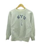 チャンピオン CHAMPION リバースウィーブ REVERSE WEAVE ヴィンテージ 70s 前期 単色タグ カレッジ スウェット 染み込みプリント L ライトグレー 1116